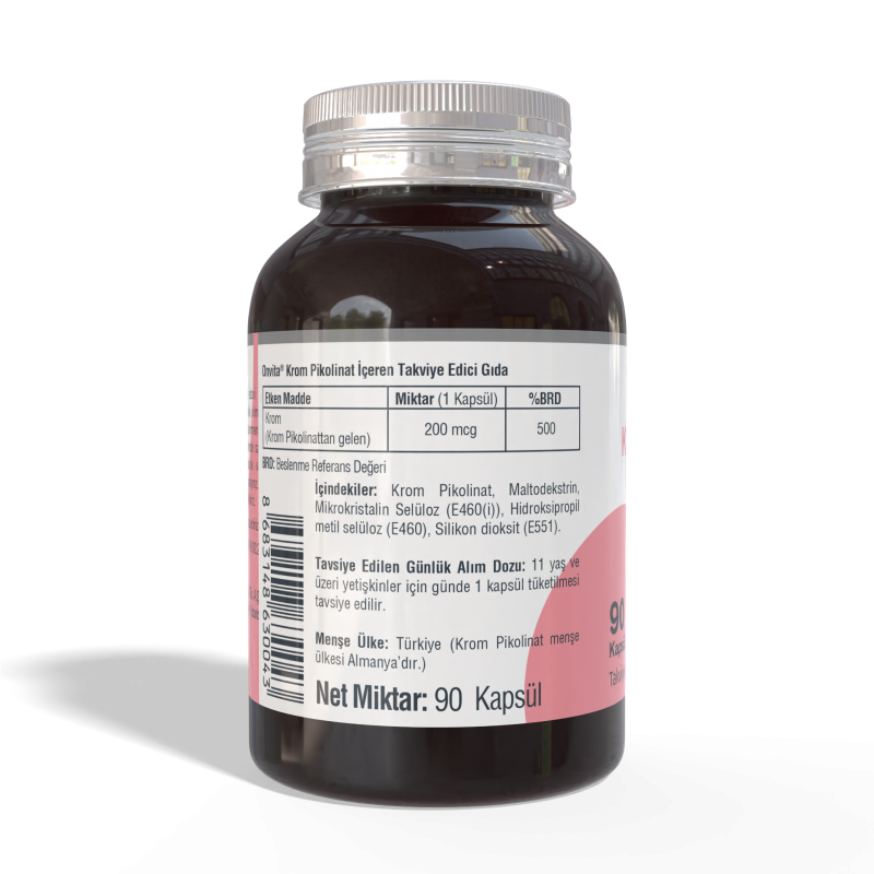 Krom Pikolinat 200 Mcg 90 Kapsül